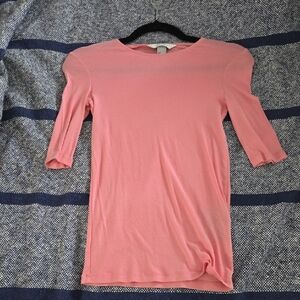 H&M Coral Pink Crewneck Short Sleeve Top